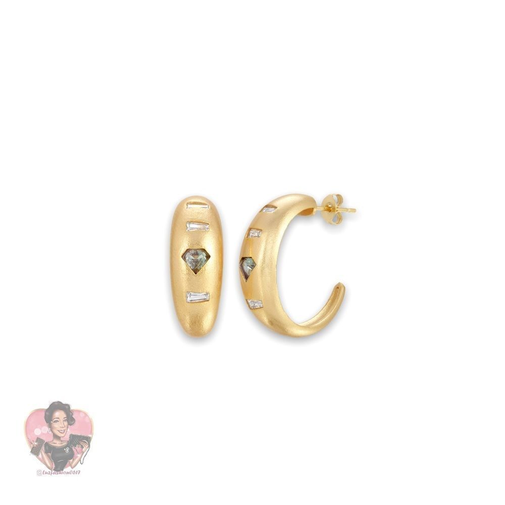 JOY DRAVECKY Goldie Hoops in Mystic Quartz